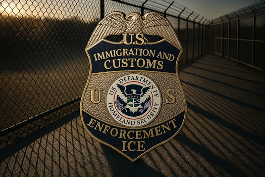 Symbolic image representing ICE’s nationalistic enforcement culture.